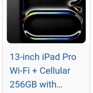 iPad 13inch, Sim/Cellular, 256gb 6th gen (2022)
